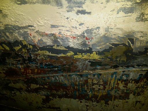 What looks like a piece of modern Art painting of Jackson Pollock is my Volga being stripped.